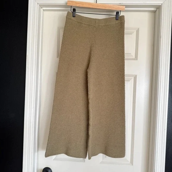 Free People Beach Hailee Sweater Wide Leg Pants in Dried Moss size Small - Picture 4 of 12